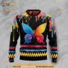 3D Xmas Colorful Butterfly Funny Ugly Sweater