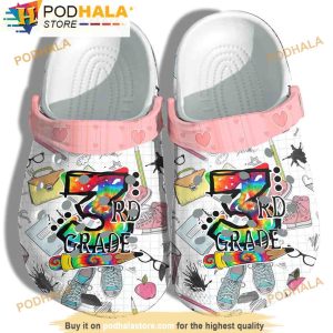 3rd Grade Student Back To School 3D Crocs Clog Shoes, Funny Crocs