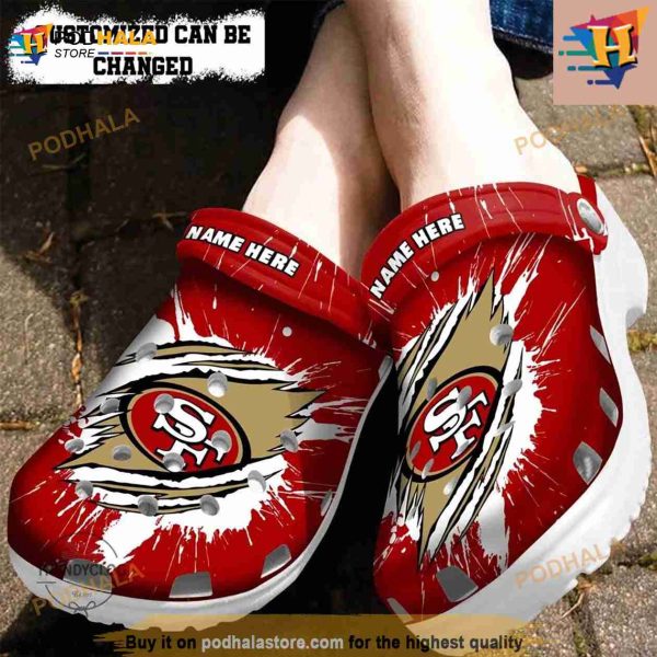 49ers Classic Clogs Shoes Ripped Claw Crocs Shoes