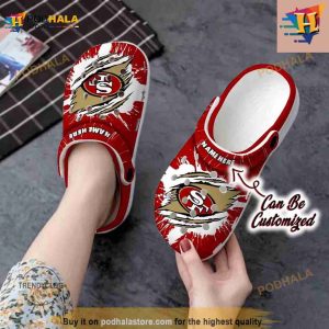 49ers Crocs – Personalized Sf 49ers Football Ripped Claw Clog Shoes