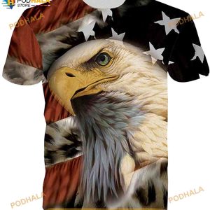 4th Of July American Flag Bald Eagle 3D Shirt, Independence Day Patriotic Gift