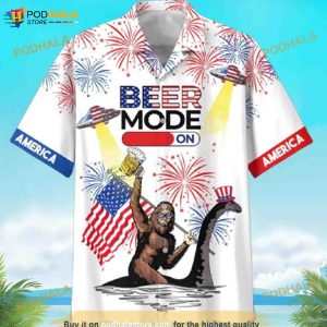 4th Of July Hawaiian Shirt, Beer Shirt, Bigfoot Hawaiian Shirt