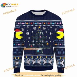 8bit Ghosts Game Ugly Christmas 2023 3D Sweater