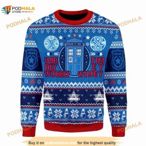 A Timey Wimey All Over Printed Sweater, Wobbly Timey Wimey Sweater, Wobbly Sweater