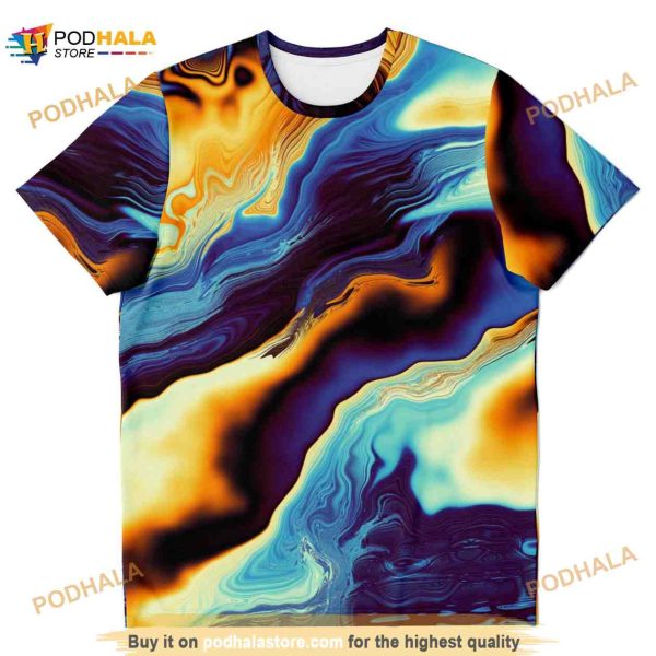 Abstract Art Marble Pattern Mosaic Psychedelic 3D Shirt