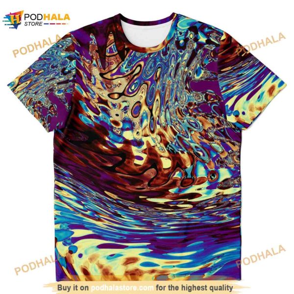 Abstract Bohemian Spiral Waves Effect Nature 3D Shirt