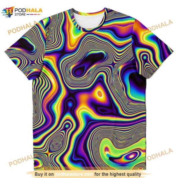 Abstract Fractals Psychedelic Cells Dmt Lsd Trippy 3D Shirt