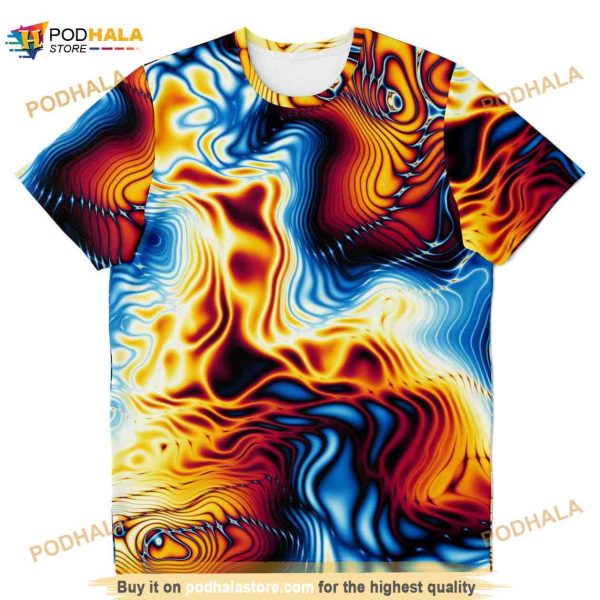 Abstract Psychedelic Art Liquid Fractals Waves Swirls Paint Lsd 3D Shirt