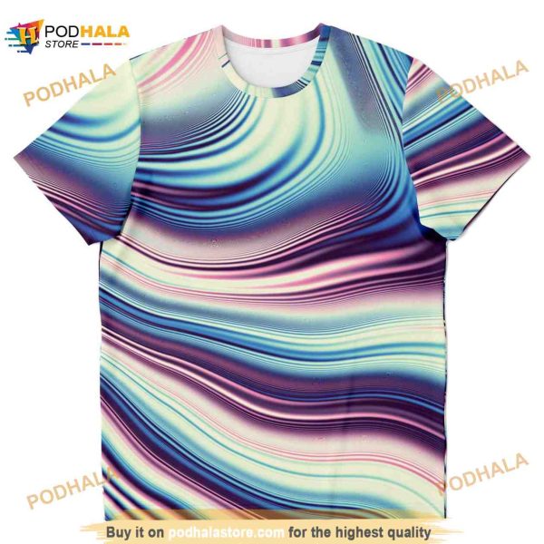 Abstract Psychedelic Paint Liquid Waves Pattern 3D Shirt