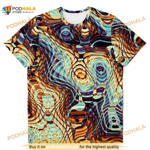 Abstract Shapes Strings Stripes Grunge Psychedelic 3D Shirt