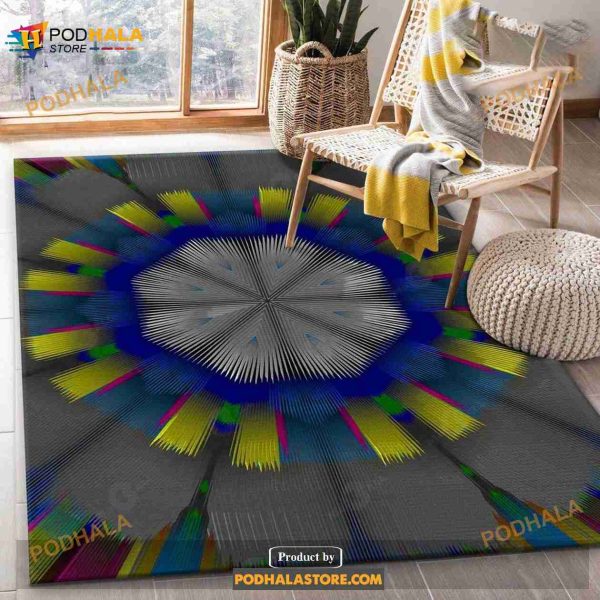 Abstract Yellow Area Rug For Christmas Kitchen Rug Christmas Gift