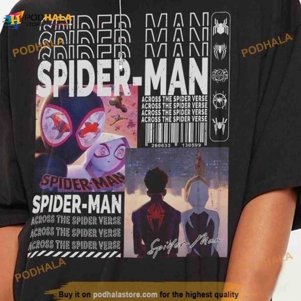 Across The Spider Verse 2023 90s Vintage Shirt, Miles Morales Movie Super Hero Merch