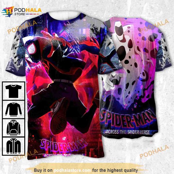 Across The Spider-verse Freaky Villain Costume 3D Shirt, Spider Man Marvel 3D Shirt