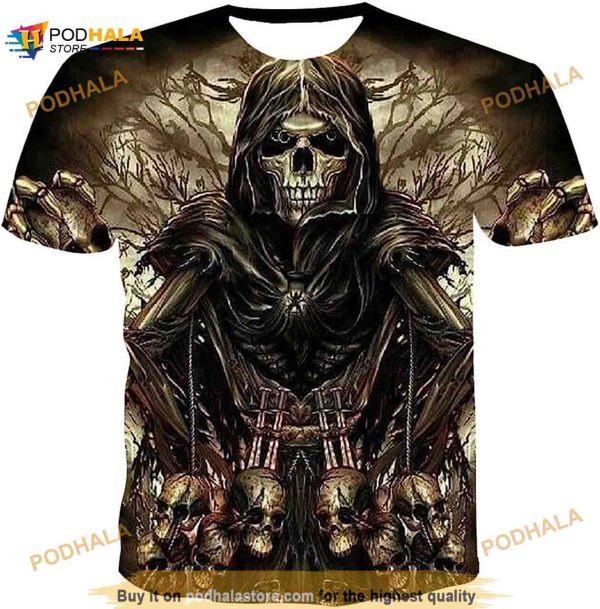 Adult Men’s 3D Shirt Skull Printing Sporty And Comfortable Tee
