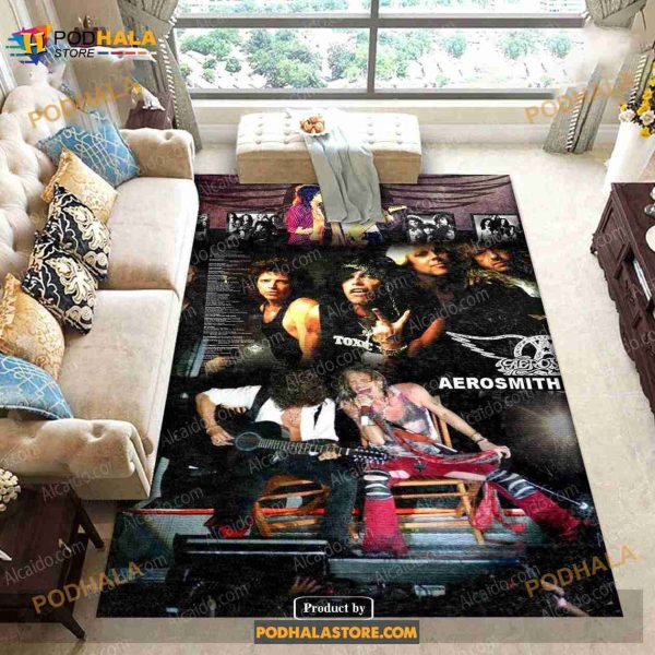 Aerosmith American Rock Band Steven Tyler Singing Vintage Living Room Area Rug Carpet Kitchen Rug Home Decor