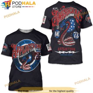 Affliction American Customs Kiss Of Death Snake Black Mens 3D Shirt Mens