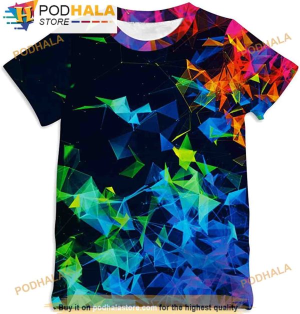 Ainuno Graphic Tees For Boys Girls Kids 7-14y, Summer Short Sleeve 3D Shirt Cool Print
