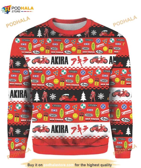 Akira Kaneda Bike Xmas Ugly Christmas 3D Funny Ugly Sweater