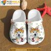 Akita Inu Art Flowers Floral 3D Crocs, Funny Crocs