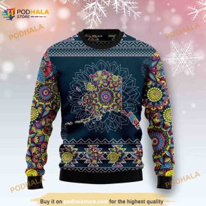 Alaska Blue Mandala 3D Funny Ugly Sweater