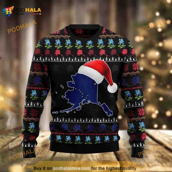 Alaska Christmas 3D Funny Ugly Sweater, Santa Alaska Christmas Sweater