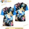 Alice Blue Glitter Button Overalls Patterns Disney Outfits 3D Shirt