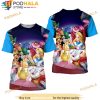 Alice In Wonderland Blue Button Overalls Patterns Disney 3D Shirt