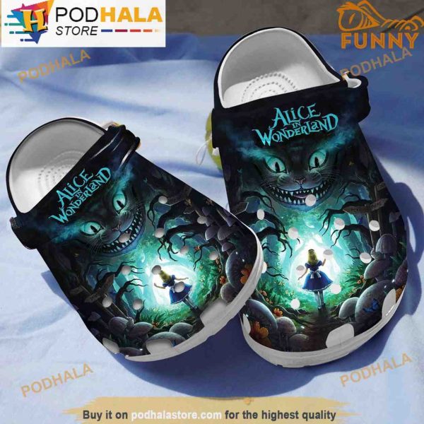 Alice In Wonderland Cat 3D Crocs, Funny Crocs