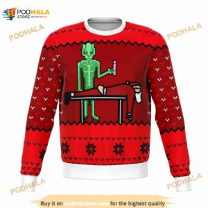 Alien And Santa Dildo Funny Ugly Sweater, Funny Xmas Gifts