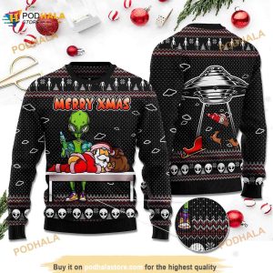 Alien And Santa Merry Xmas 3D Ugly Christmas Sweater