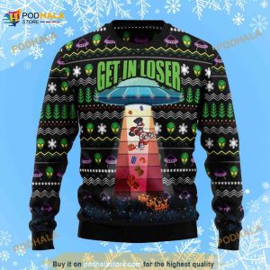 Alien Get In Loser Ugly Christmas Sweater, Gift For Xmas 3D Funny Ugly Sweater