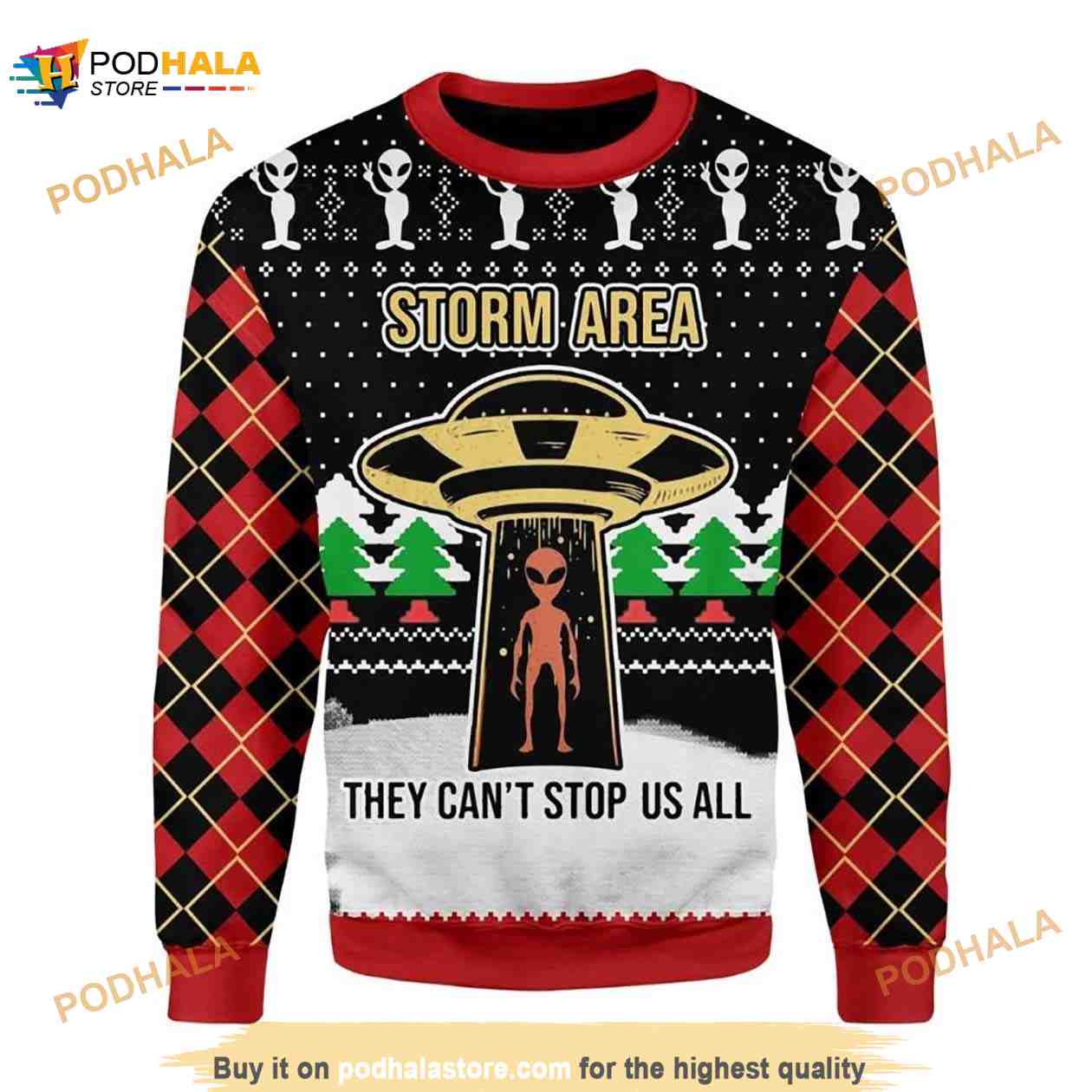 Alien christmas sweater fashion