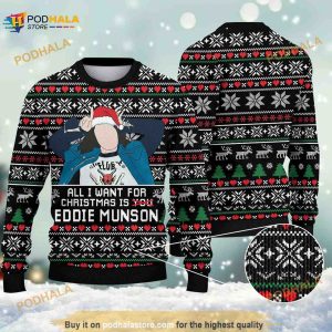 All I Want For Christmas Eddie Munsons Ugly Knitted Christmas 3D Funny Ugly Sweater