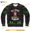 All I Want For Christmas Is Anime Ugly Wool Knitted Sweater
