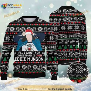 All I Want For Christmas Is Eddie Munson Christmas Ugly Christmas Sweater