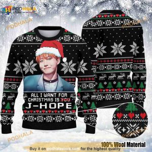 All I Want For Christmas Is J-hope Bts Christmas Ugly Christmas Sweater