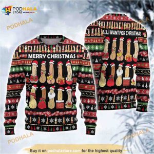 All I Want For Christmas Merry Dickmas Dirty Funny Ugly Sweater, Christmas Gifts