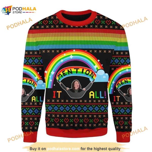 All I Want For Christmas Ugly Christmas 3D Funny Ugly Sweater, Rainbow Lgbt Bethenny Frankel Sweater