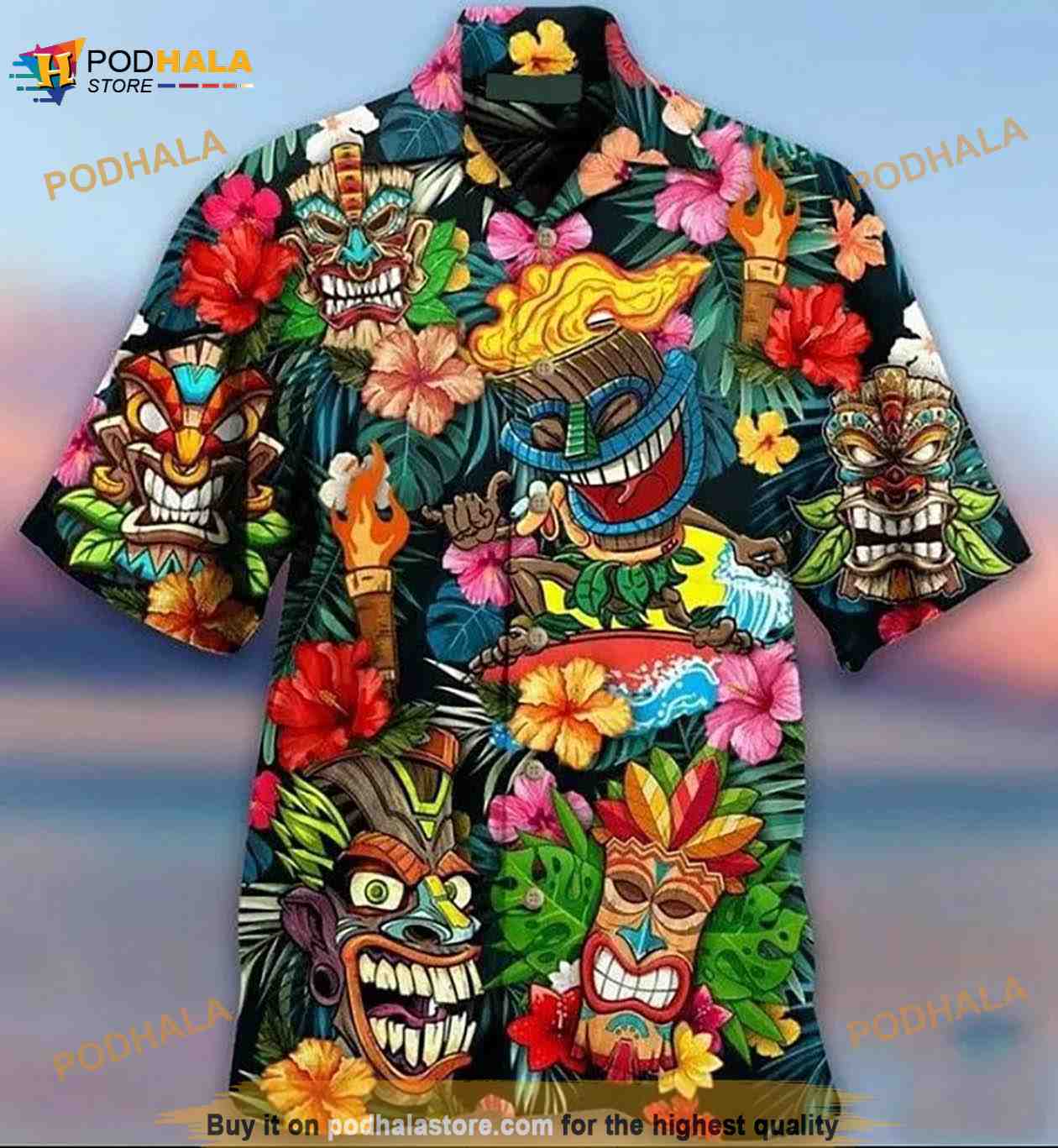 Aloha Tiki Tiki Awesome 3D Funny Hawaiian Shirt Aloha Tiki Tiki Awesome 3D Funny Hawaiian Shirt