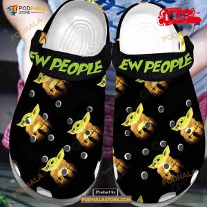 Amazing Baby Yoda Ew People Black Crocs Classic Clog Shoes