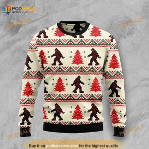 Amazing Bigfoot Christmas Wool Knitted Ugly Sweater