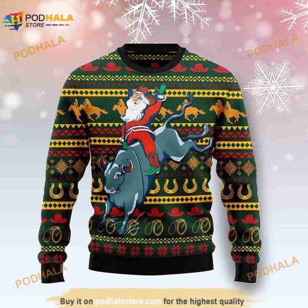 Amazing Cowboy Santa Claus Cowboy Lover 3D Christmas Sweater