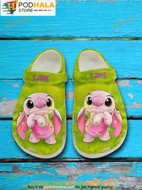 Amazing Cute Stitch Pink 3D Crocs Clog Shoes, Funny Crocs