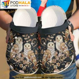 Amazing Owl Perching On Boughs Wild Animal 3D Crocs, Funny Crocs