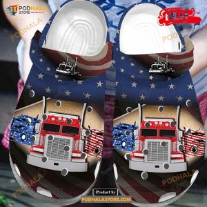 Amazing Patriot Trucker American Flag Crocs Classic Clog Shoes