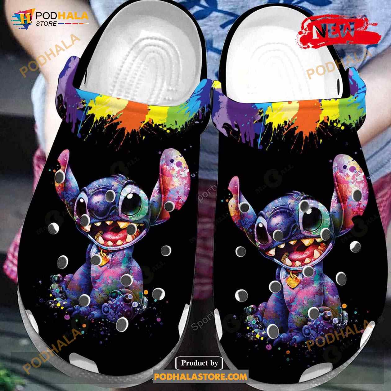 Custom Name Autism Awareness Day Stitch Puzzle Pieces Clogs Shoes