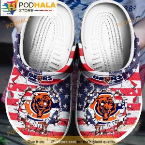 America Flag Chicago Bears 3D Crocs, Funny Crocs