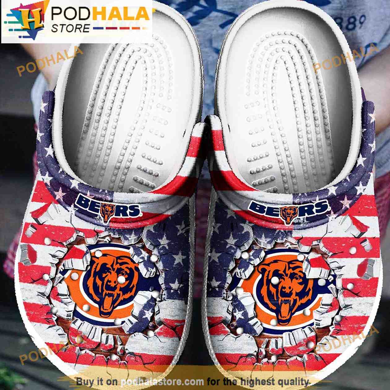 Skull Chicago Bears Crocs - Step into style with Funny Crocs