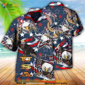 America Love Eagle Freedom Happy Hawaiian Shirt, Summer Beach Shirt