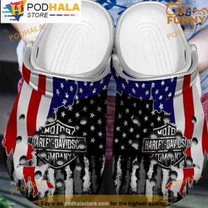 American Bike Flag 3D Crocs, Funny Crocs